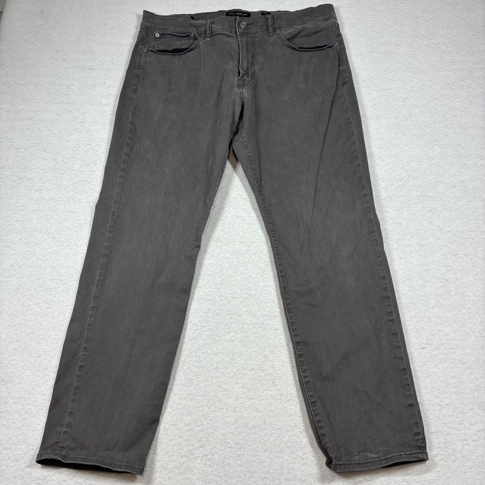 Lucky Brand Pants Mens 36x30 Gray 121 Slim Straight Chino Stretch Preppy